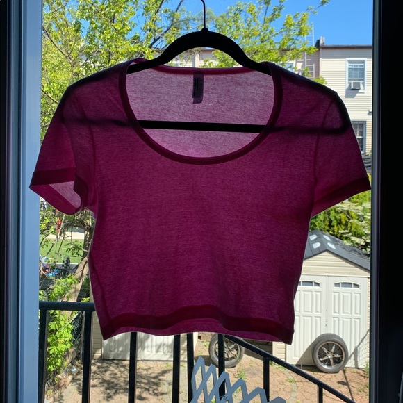 American Apparel ~Crop Top~ Baby Rib Colle… - Picture 3 of 5